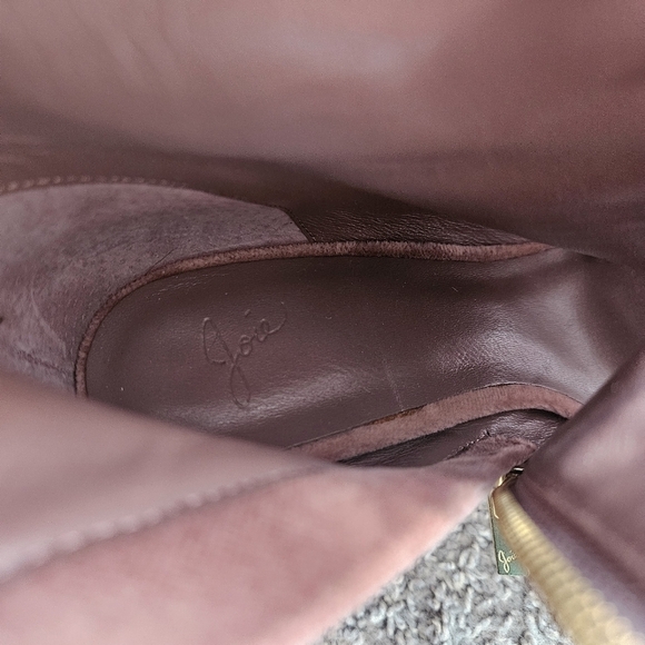 Joie Lakia Blush Velvet peep toe lace up heel boots size 38.5/8.5 - Picture 9 of 10